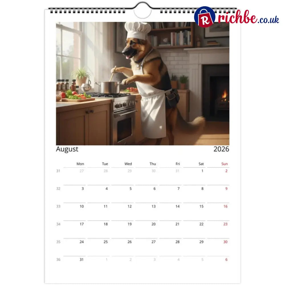 German Shepherd (Alsatian) Calendar 2026 - Daily Activities