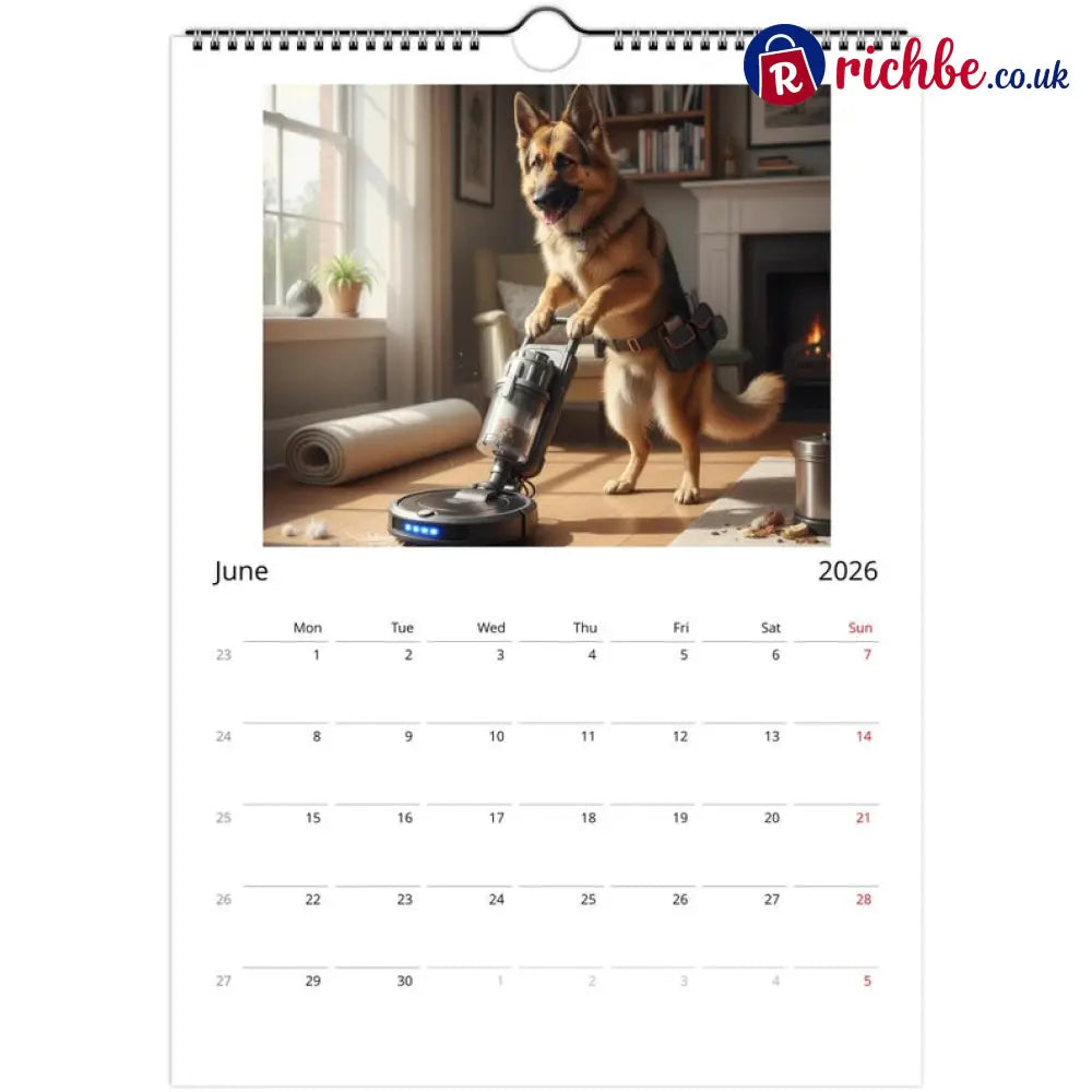 German Shepherd (Alsatian) Calendar 2026 - Daily Activities