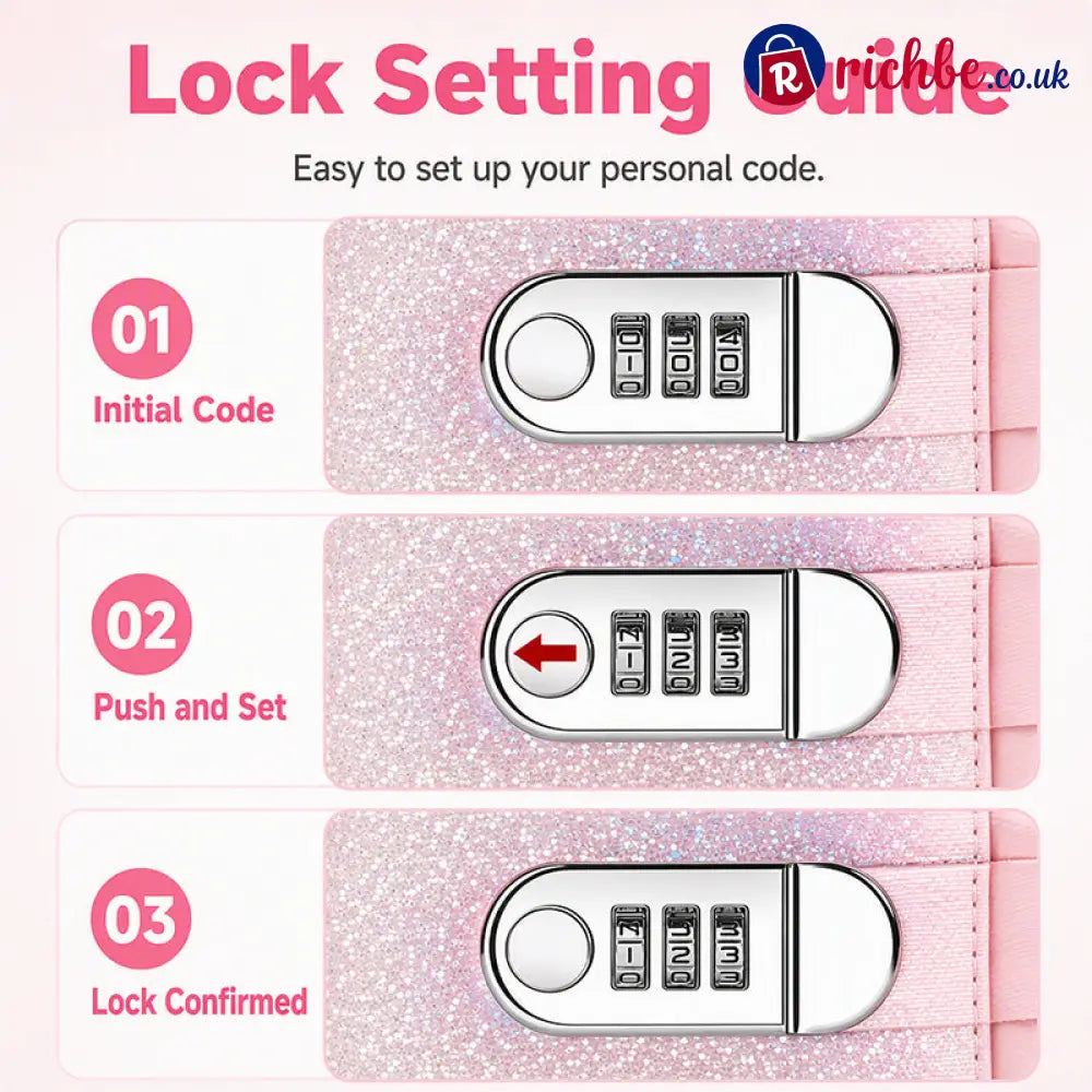 Glitter Password Lock Budget Binder