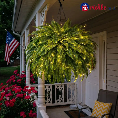 💛Glowing Boston Ferns with Lights – 🌿 Zero Watering Zero Maintenance