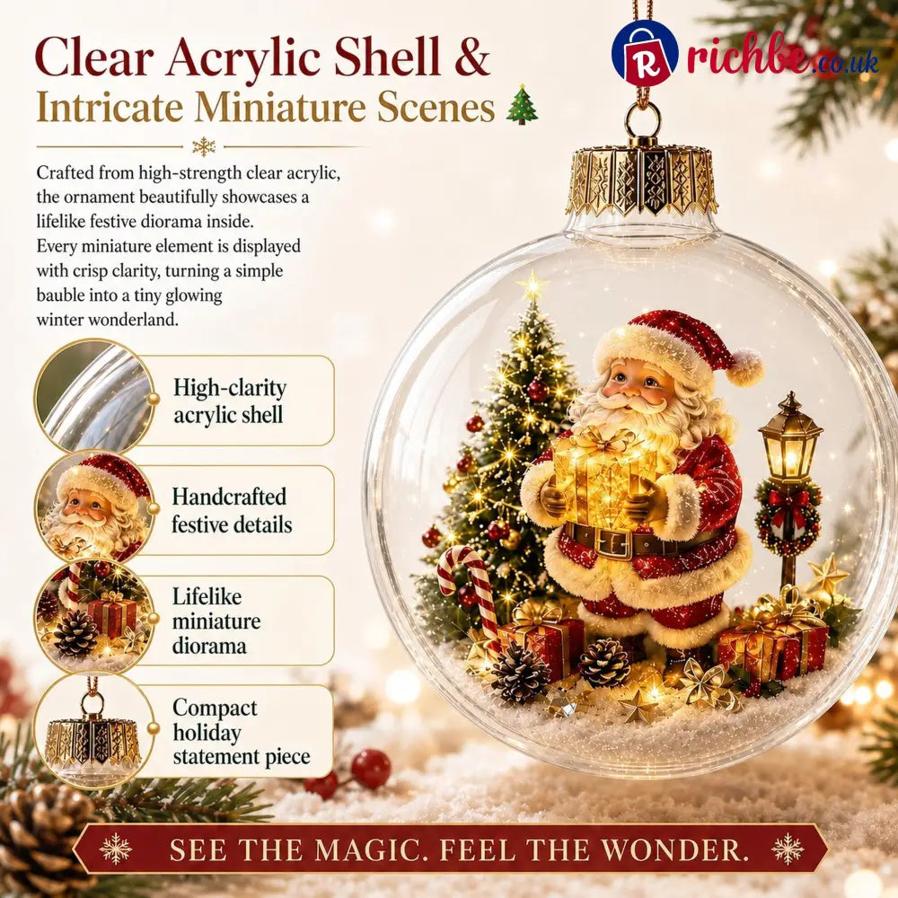 🎄Glowing Christmas Diorama Ornament – A Tiny Winter World in the Palm of Your Hand👼