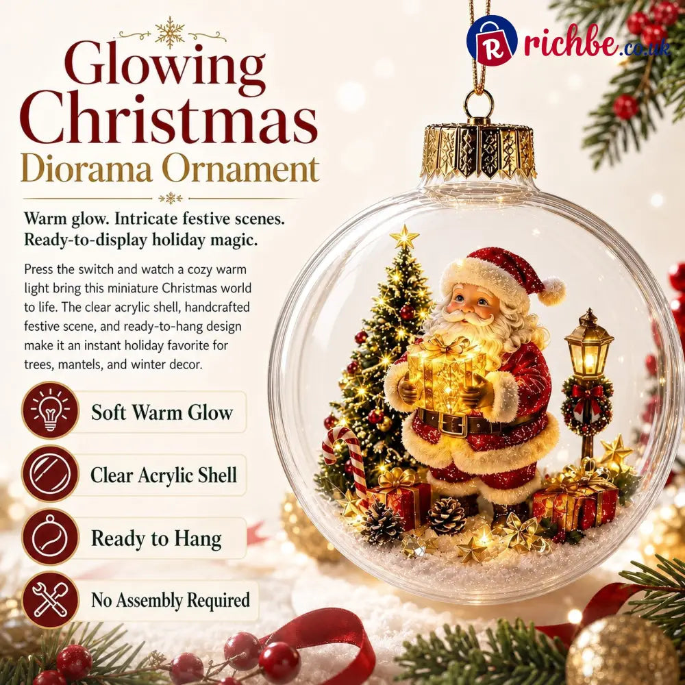 🎄Glowing Christmas Diorama Ornament – A Tiny Winter World in the Palm of Your Hand👼
