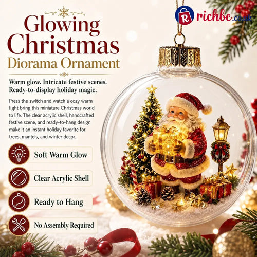 🎄Glowing Christmas Diorama Ornament – A Tiny Winter World in the Palm of Your Hand👼