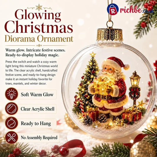 🎄Glowing Christmas Diorama Ornament – A Tiny Winter World in the Palm of Your Hand👼