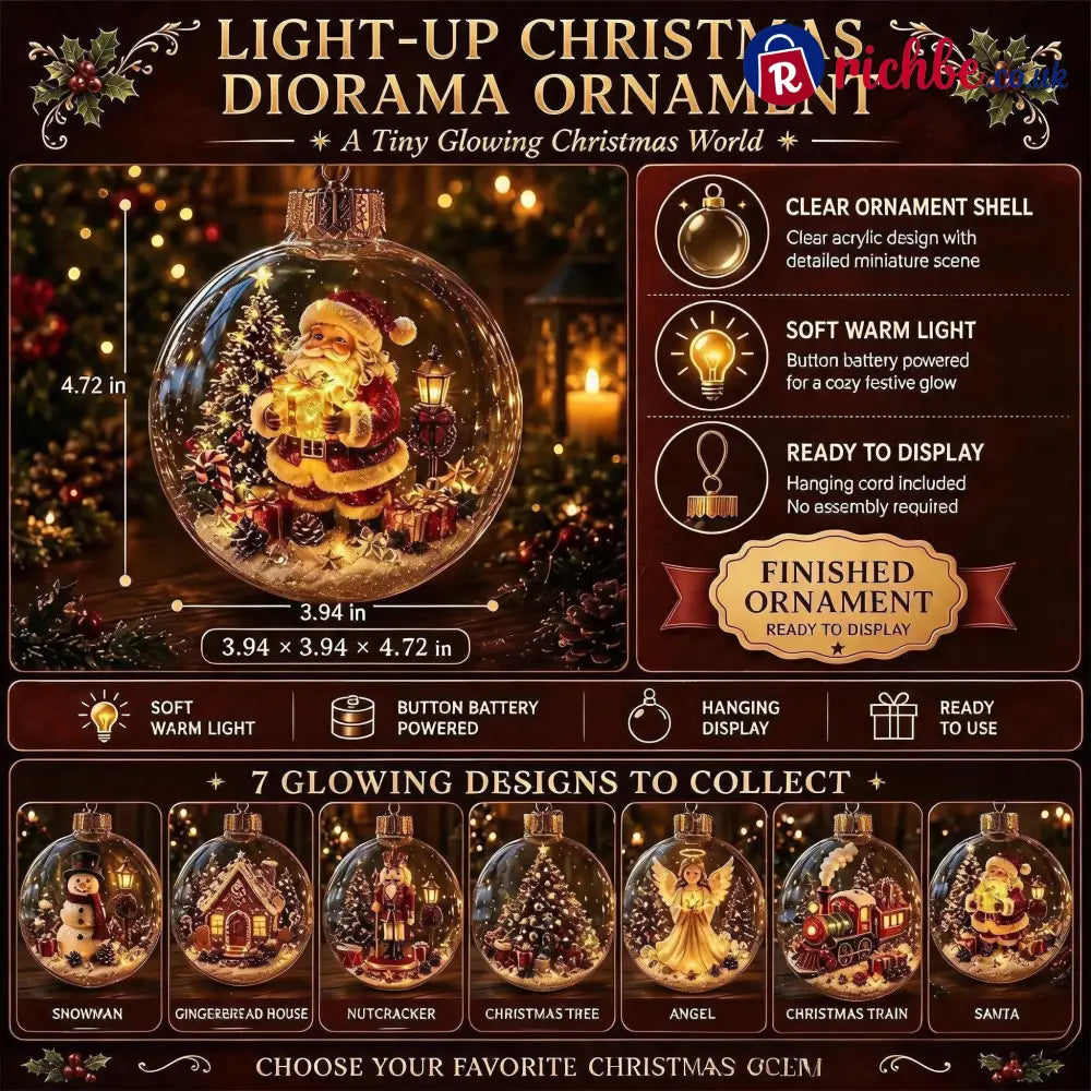 🎄Glowing Christmas Diorama Ornament – A Tiny Winter World in the Palm of Your Hand👼