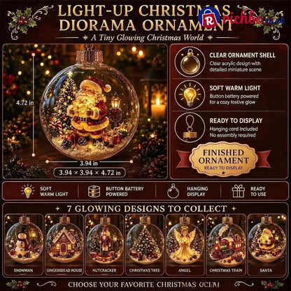 🎄Glowing Christmas Diorama Ornament – A Tiny Winter World in the Palm of Your Hand👼