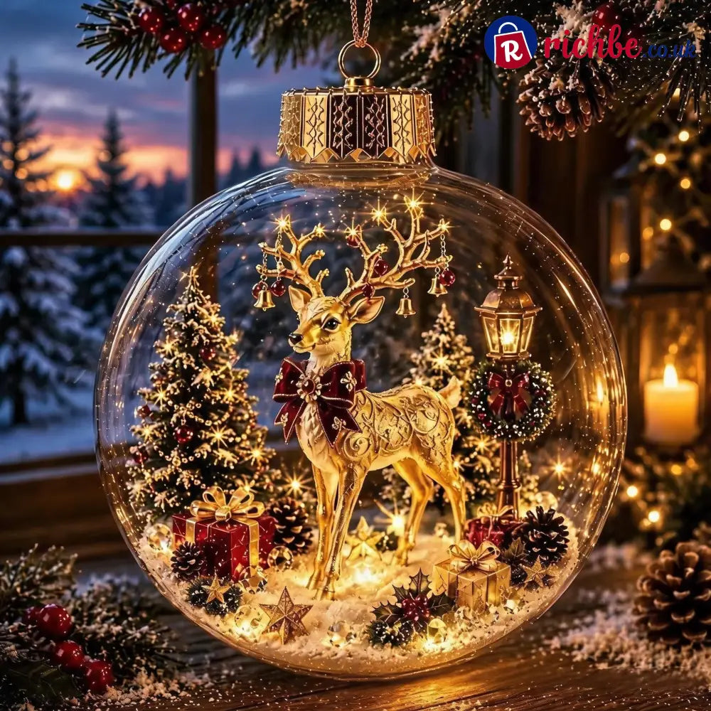 🎄Glowing Christmas Diorama Ornament – A Tiny Winter World in the Palm of Your Hand👼