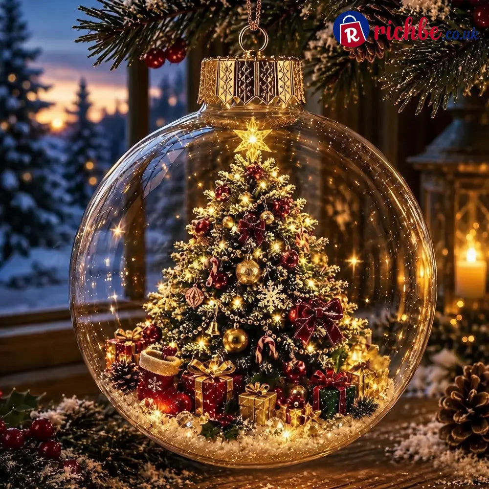 🎄Glowing Christmas Diorama Ornament – A Tiny Winter World in the Palm of Your Hand👼