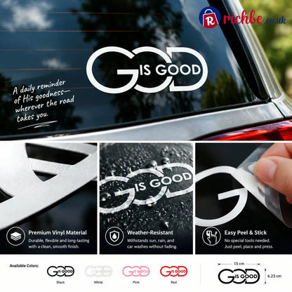🙏 ’God Is Good’ Christian Car Decal Sticker | Premium Religious Décor
