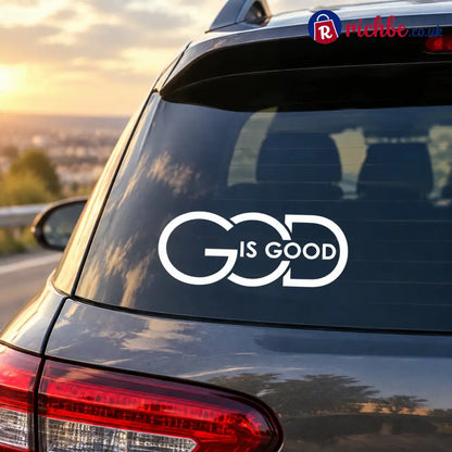🙏 ’God Is Good’ Christian Car Decal Sticker | Premium Religious Décor