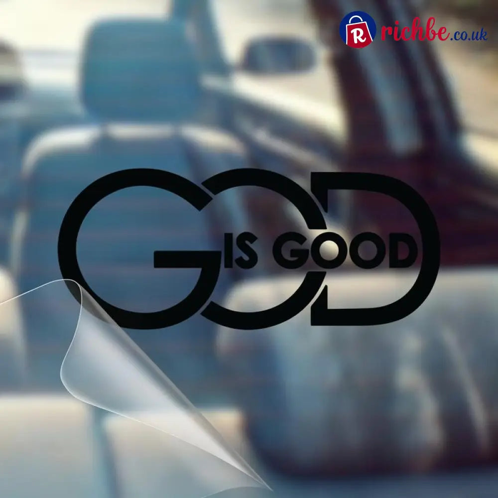 🙏 ’God Is Good’ Christian Car Decal Sticker | Premium Religious Décor - Black / Buy 1 Get 1 Free