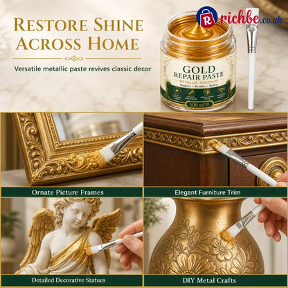 ✨ Gold Metallic Refinishing Repair Paste - Home Decor Restoration Kit 🎨