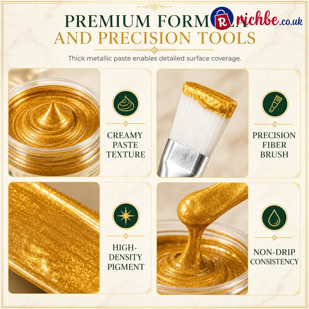 ✨ Gold Metallic Refinishing Repair Paste - Home Decor Restoration Kit 🎨