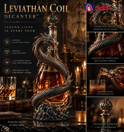 🐉 Golden Dragon Whiskey Bottle – Sculpted Dragon Design with Compass Stopper