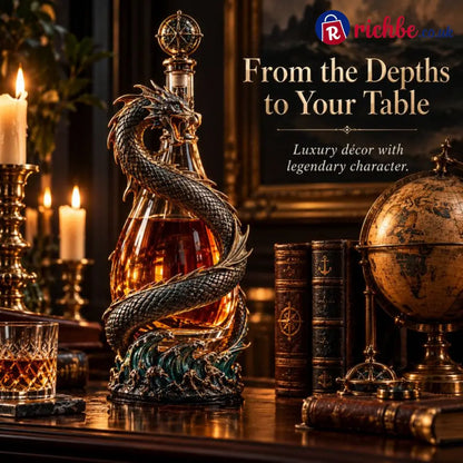 🐉 Golden Dragon Whiskey Bottle – Sculpted Dragon Design with Compass Stopper