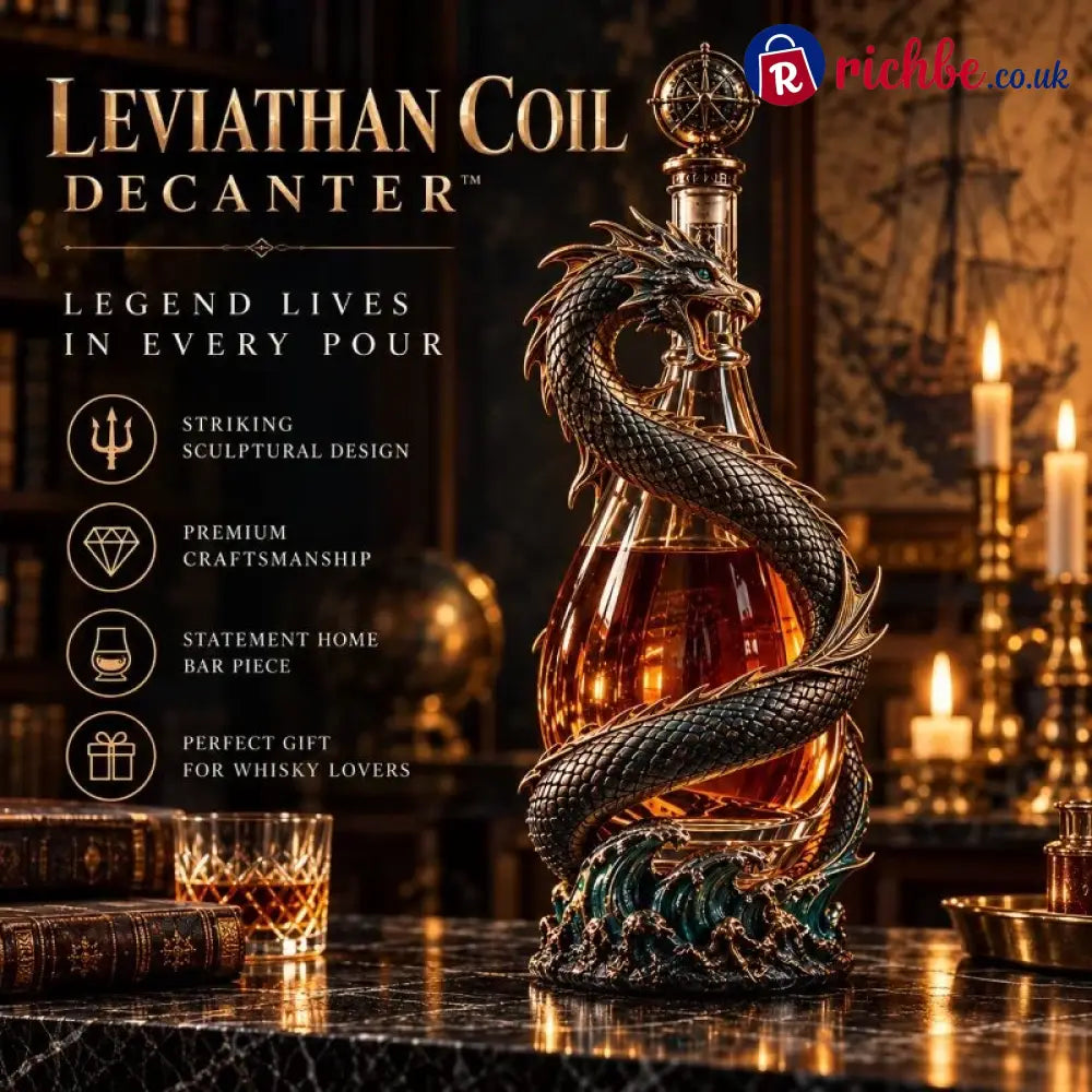 🐉 Golden Dragon Whiskey Bottle – Sculpted Dragon Design with Compass Stopper