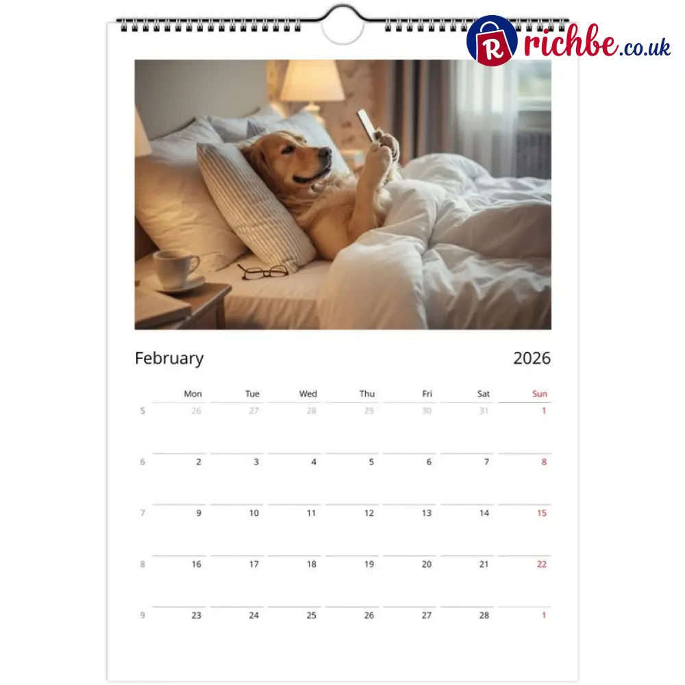 Golden Retriever dog Calendar 2026 - Daily Activities