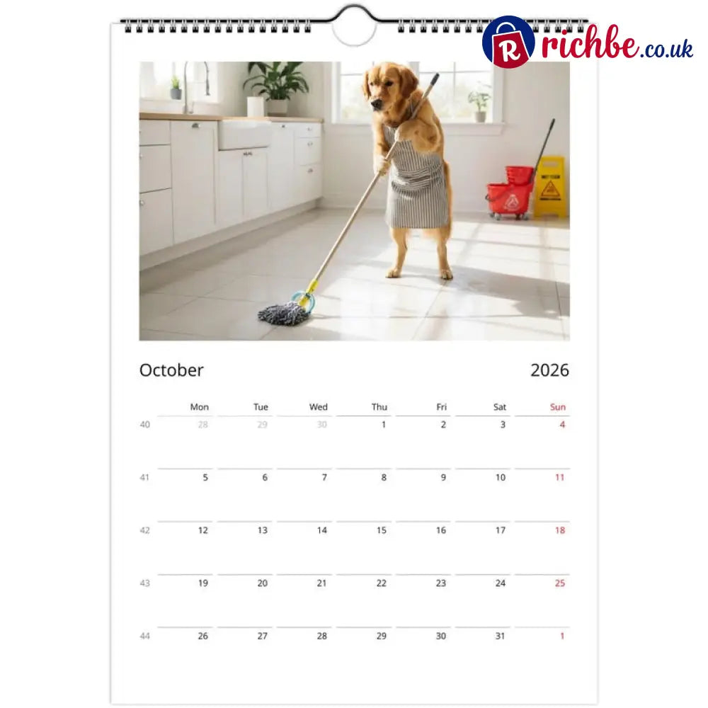 Golden Retriever dog Calendar 2026 - Daily Activities