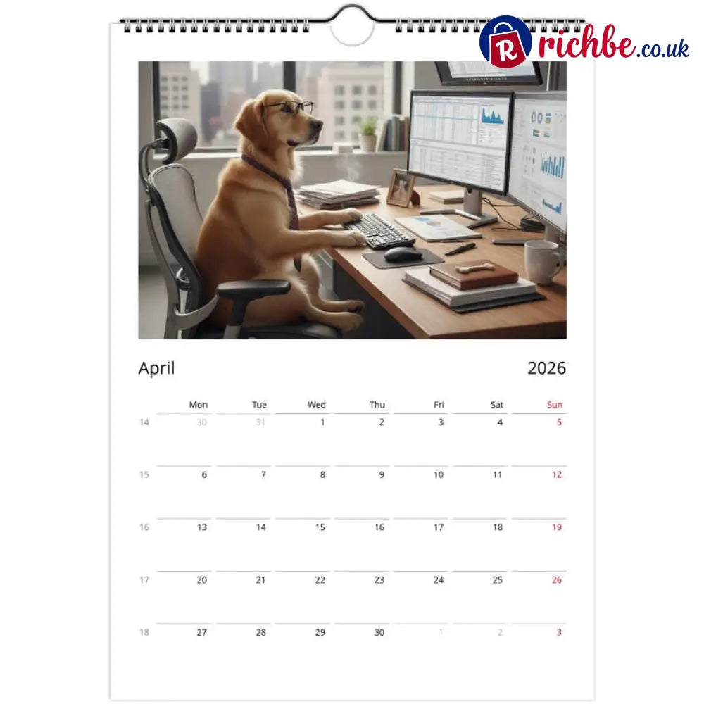 Golden Retriever dog Calendar 2026 - Daily Activities