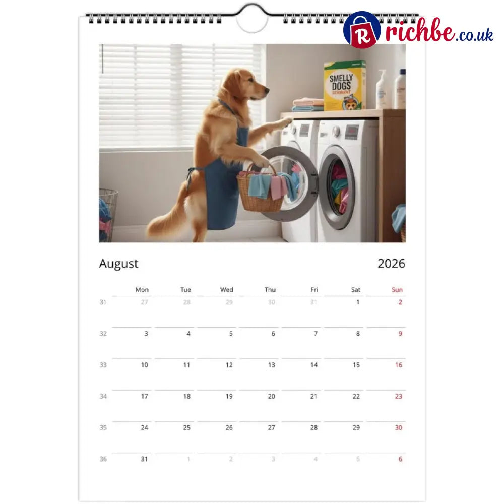 Golden Retriever dog Calendar 2026 - Daily Activities