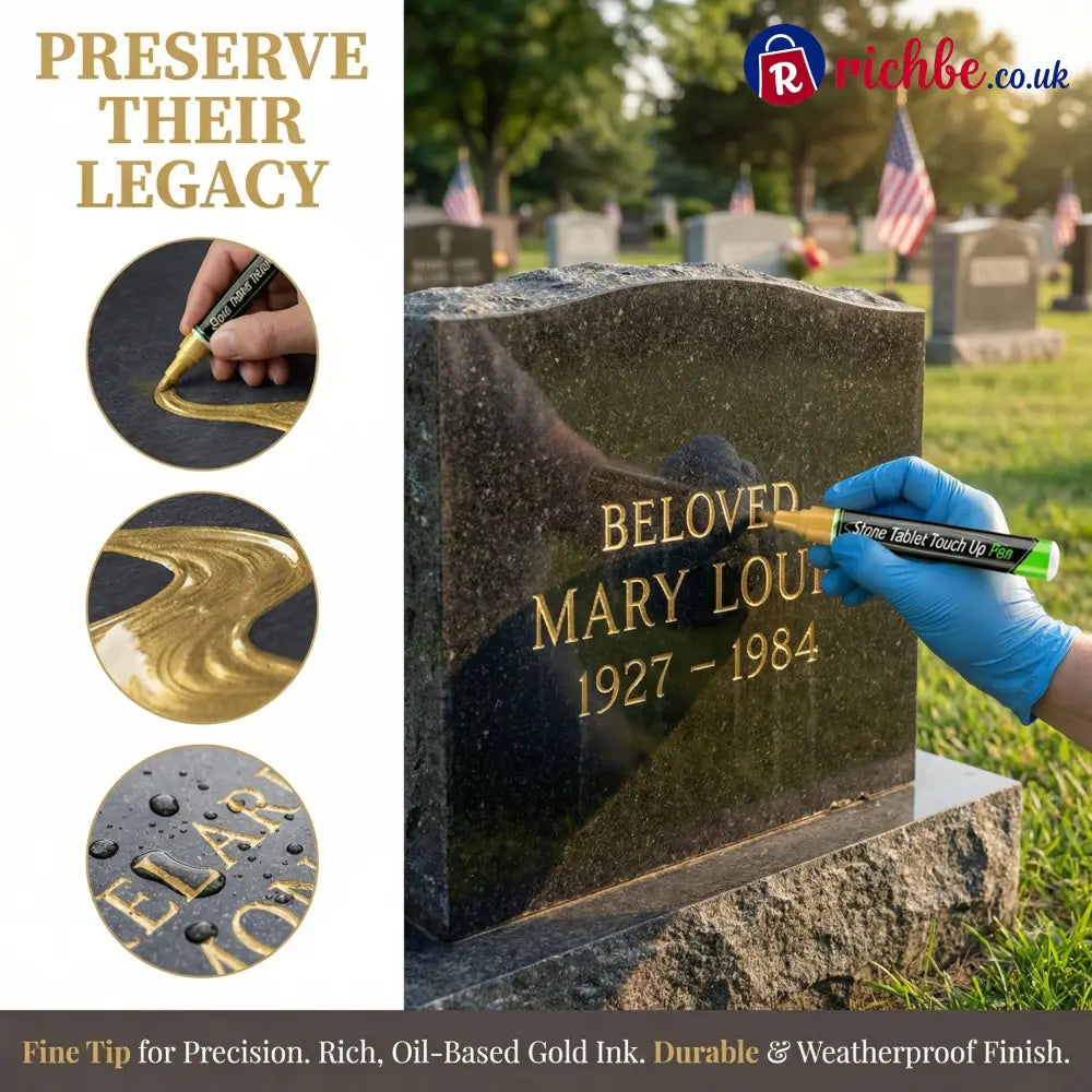 🐦Golden Tombstone Marker Pen for Restoring Faded Grave Inscriptions（2 PCS）