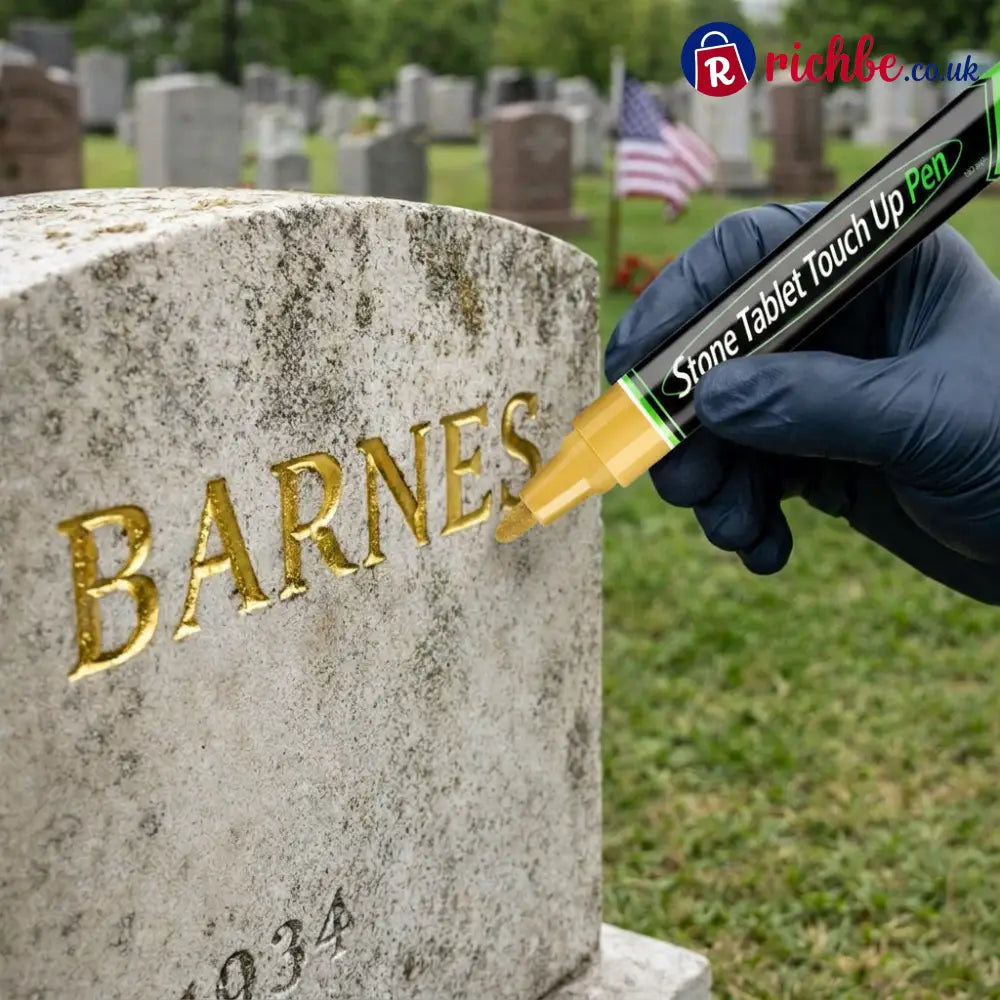 🐦Golden Tombstone Marker Pen for Restoring Faded Grave Inscriptions（2 PCS）