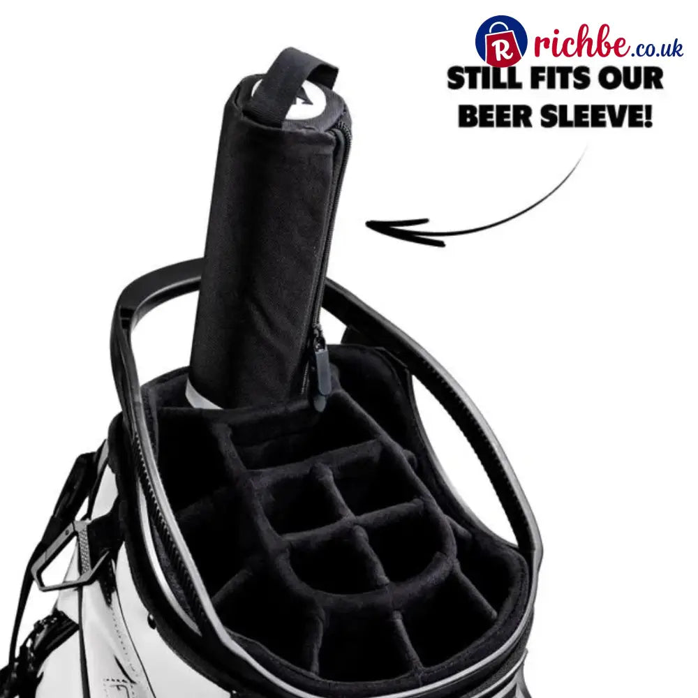 ⛳️ Golf Bag Beverage Sleeve (Fits Most Golf Bags • Holds 7 Cans • Moisture-Resistant Cold Storage 🍻🧊) - Black