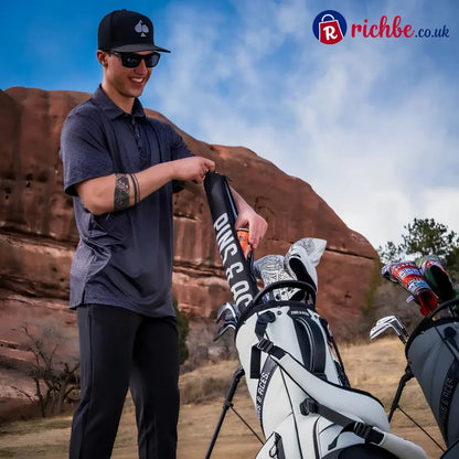 ⛳️ Golf Bag Beverage Sleeve (Fits Most Golf Bags • Holds 7 Cans • Moisture-Resistant Cold Storage 🍻🧊) - Black