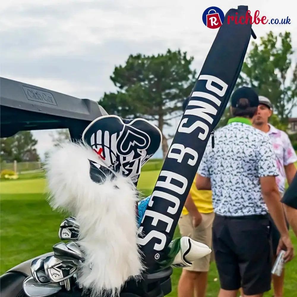 ⛳️ Golf Bag Beverage Sleeve (Fits Most Golf Bags • Holds 7 Cans • Moisture-Resistant Cold Storage 🍻🧊) - Black