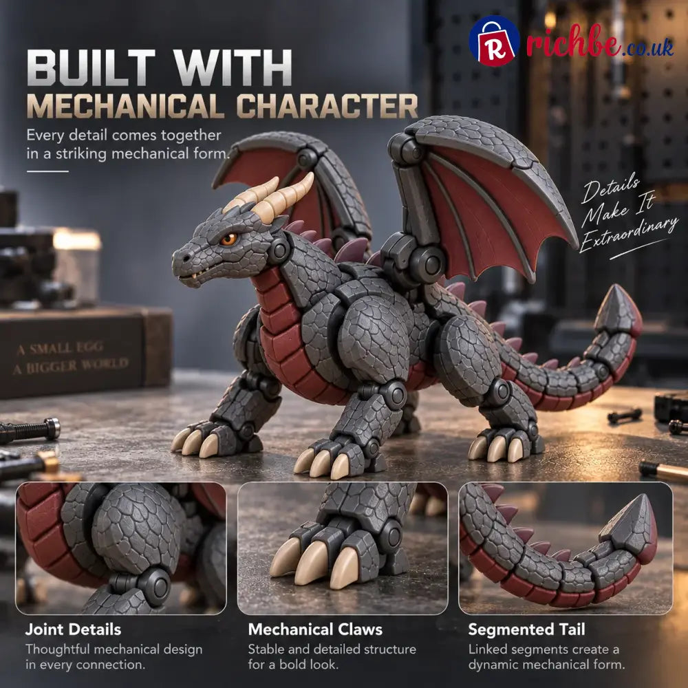 🐉 Guardian Dragon Egg, Transforming Dragon Figure with Sculpted Details