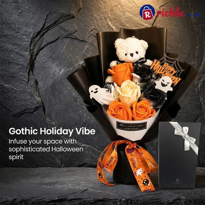 Halloween Bear Soap Rose Bouquet Gift Box