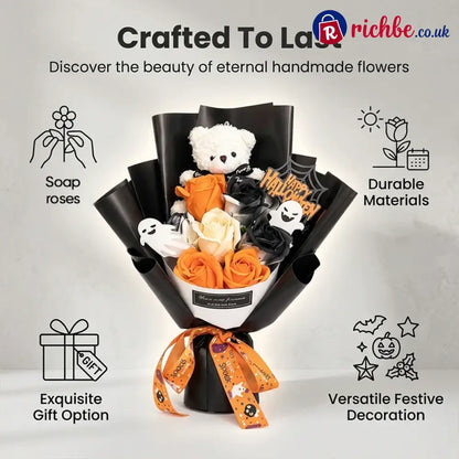 Halloween Bear Soap Rose Bouquet Gift Box