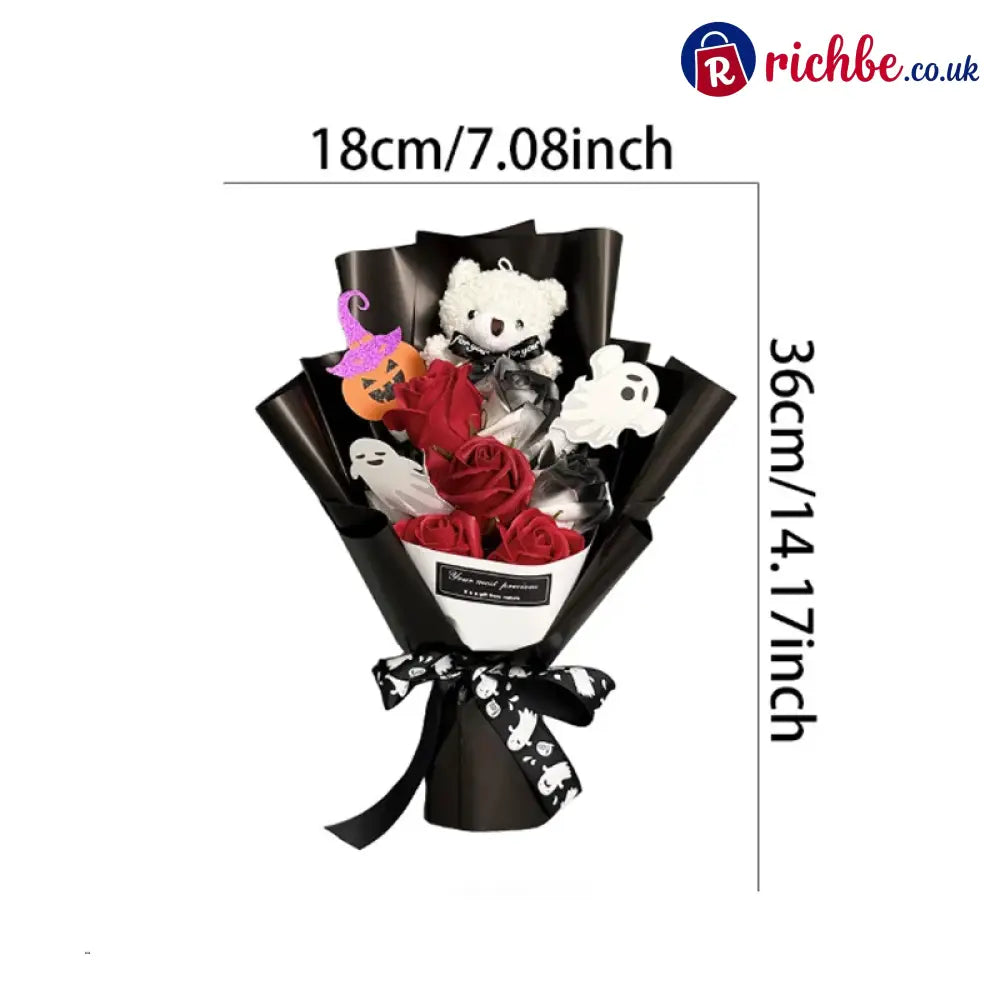 Halloween Bear Soap Rose Bouquet Gift Box