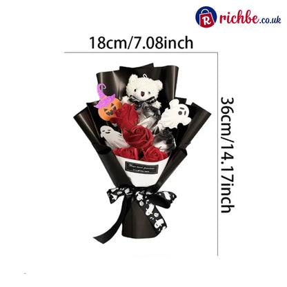 Halloween Bear Soap Rose Bouquet Gift Box