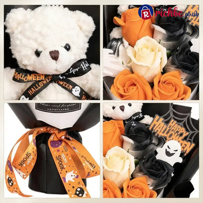 Halloween Bear Soap Rose Bouquet Gift Box