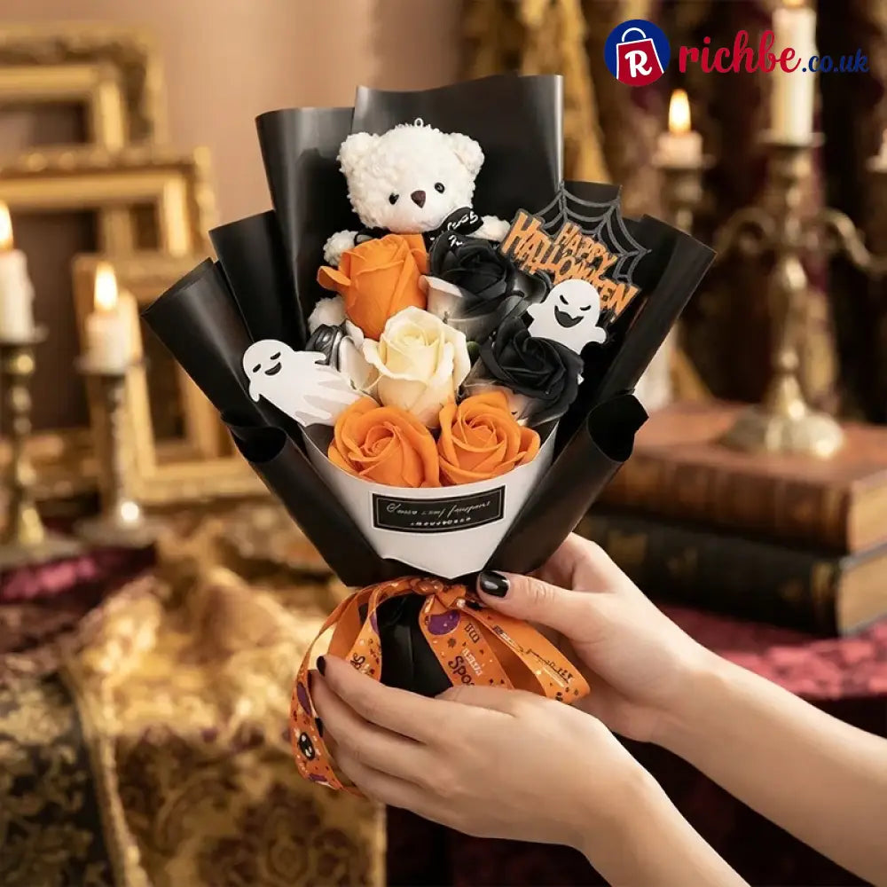 Halloween Bear Soap Rose Bouquet Gift Box