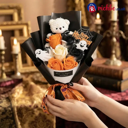 Halloween Bear Soap Rose Bouquet Gift Box