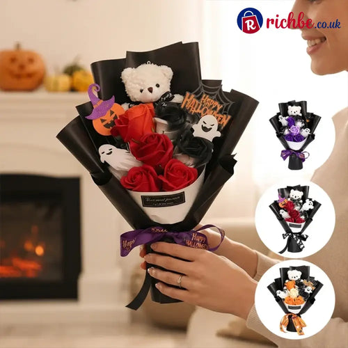 Halloween Bear Soap Rose Bouquet Gift Box