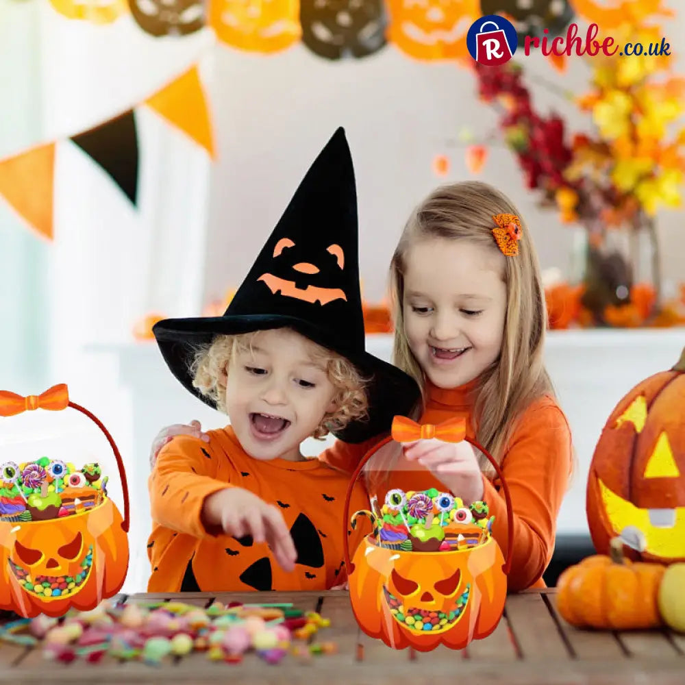 👻Halloween Bestsellers-Halloween Transparent Pumpkin Favor Bags