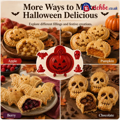 🎃 Halloween Mini Pie Mold Set – 8 Spooky Designs for Easy Festive Baking
