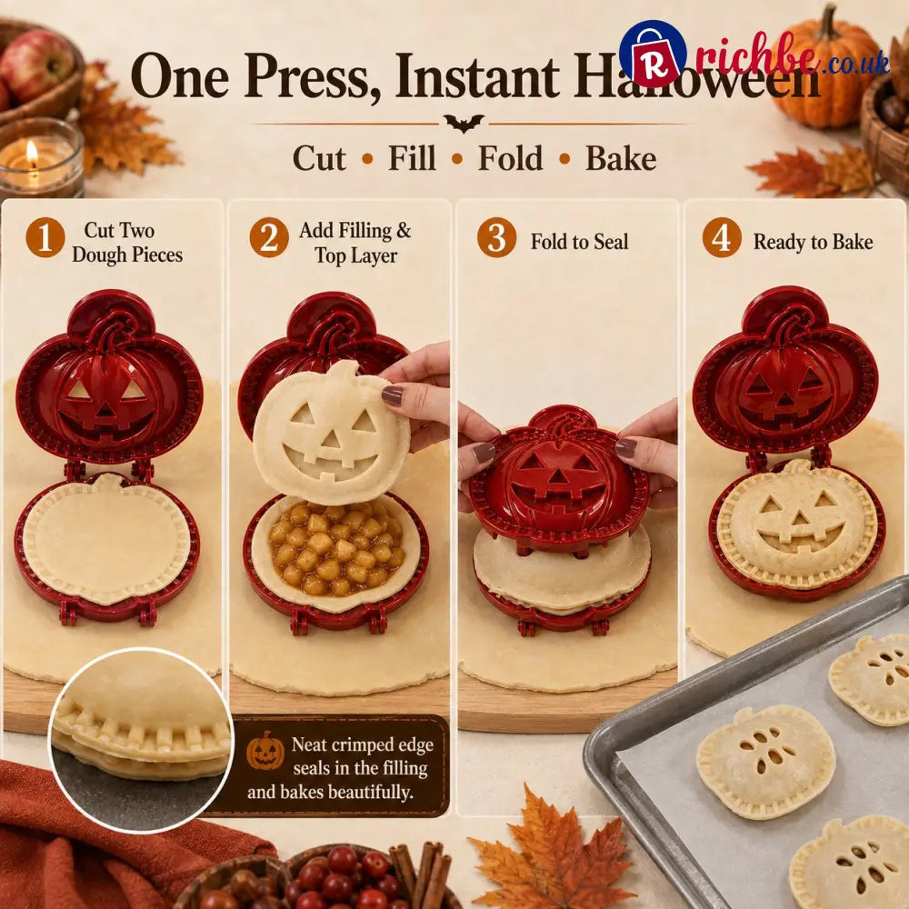 🎃 Halloween Mini Pie Mold Set – 8 Spooky Designs for Easy Festive Baking