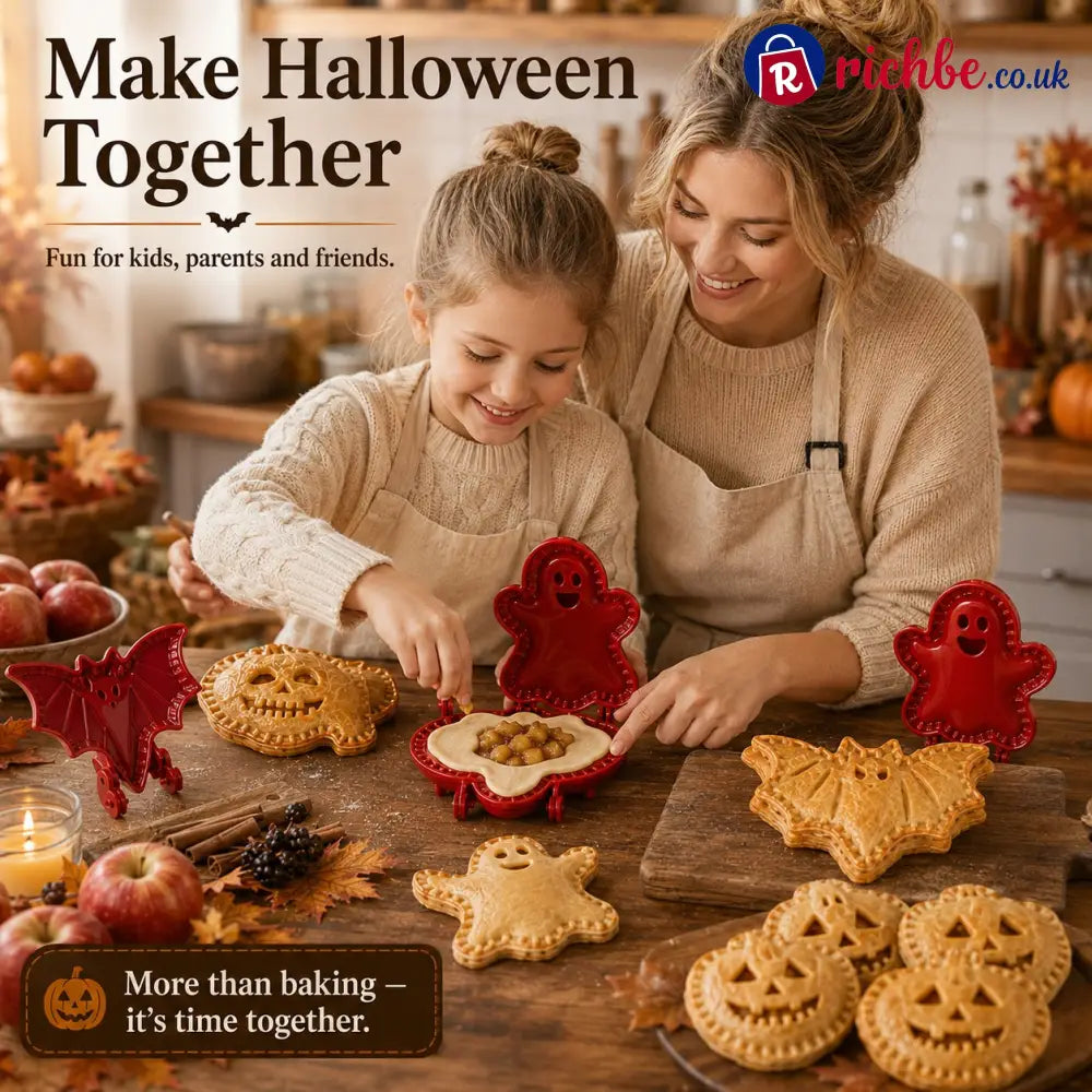 🎃 Halloween Mini Pie Mold Set – 8 Spooky Designs for Easy Festive Baking