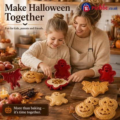 🎃 Halloween Mini Pie Mold Set – 8 Spooky Designs for Easy Festive Baking