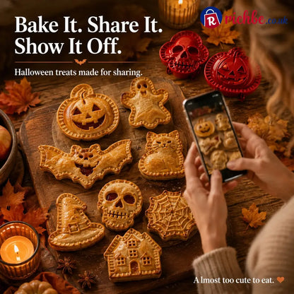 🎃 Halloween Mini Pie Mold Set – 8 Spooky Designs for Easy Festive Baking