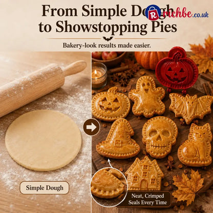 🎃 Halloween Mini Pie Mold Set – 8 Spooky Designs for Easy Festive Baking