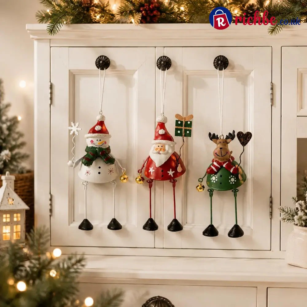 🎅 🎄Hand-Painted Metal Dangling Leg Christmas Ornaments