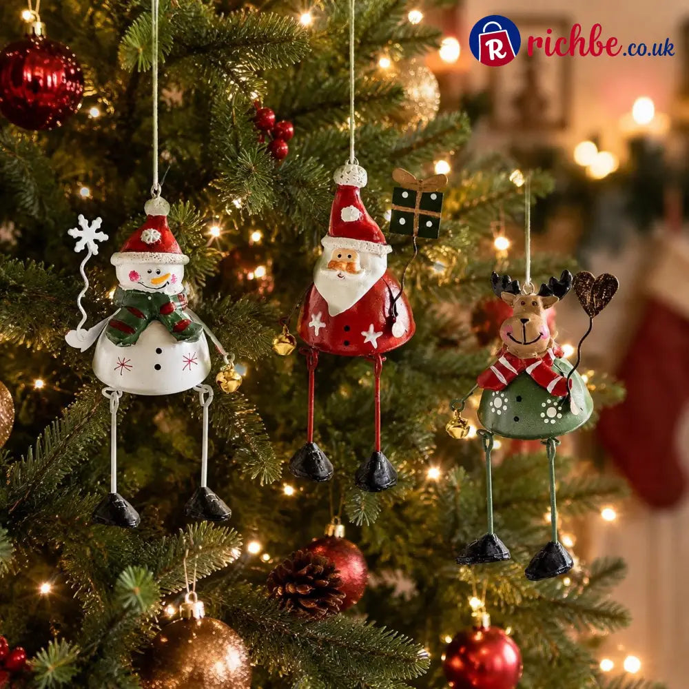 🦌✨ Hand-Painted Metal Dangling Leg Christmas Ornaments - All 3 Styles🎁Save 30% 