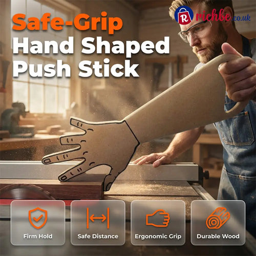🪚 Hand Shaped Table Saw Push Stick, Ergonomic Safety Tool for Woodworking Prevents Kickback - Tools & Gadgets