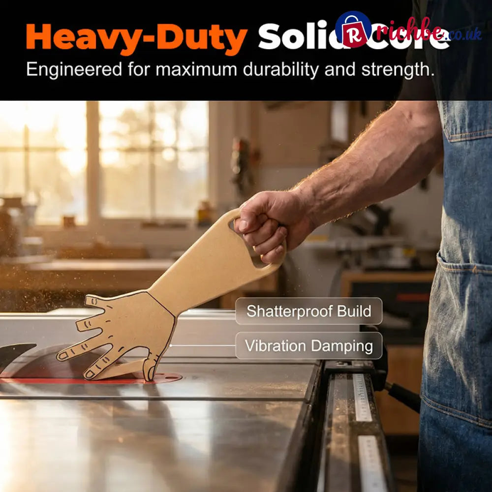 🪚 Hand Shaped Table Saw Push Stick, Ergonomic Safety Tool for Woodworking Prevents Kickback - Tools & Gadgets