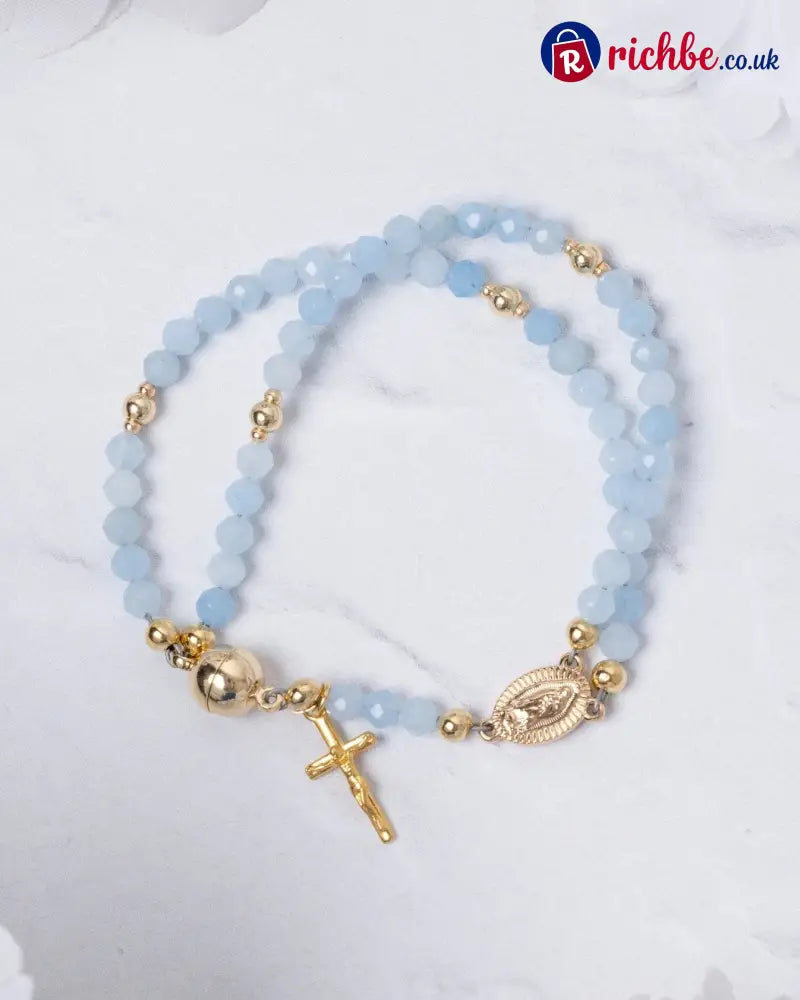 ✝️Handcrafted rosary bracelets📿 - Blue